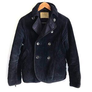 Kapital Wide Wale Corduroy Double Breasted Navy Peacoat 1
